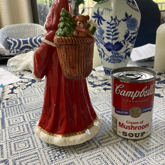 LEFTON MUSICAL SANTA VINTAGE PORCELAIN ROTATING SANTA FLAW - Picture 3 of 10